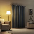 thumbnail image 2 of Sun Zero Bryant 2-Piece Textured Thermal Insulated 100% Blackout  Grommet Top Curtain Panel, Denim Blue, 37.0”W x 95"L, 2 of 9