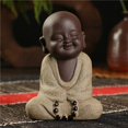 thumbnail image 1 of Estatuas de Buda Pequeño Monje Color Arena Cerámica Hogar Club Decoración Geomántica Figuras de Arena Púrpura Té Mascota, 1 of 3