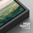 thumbnail image 5 of PixonSign Framed Wall Art Set Pastel Watercolor Pink Cloud Sky Green Countryside Hill Canvas Print Nature Wilderness Modern Art Decor Scenic Relax/Calm for Bedroom - 24"x36"x3 Panels Black, 5 of 5