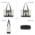 thumbnail image 6 of FORMRS Canvas Laptop Tote Bag for Women with 15.6" Computer Compartments Shoulder Handbag, Black Cat Plants, 6 of 7