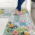 thumbnail image 2 of Waykingo Boho Floral Kitchen Mat, 17" x 47" + 17" x 30", Non-Slip (2 Count), 2 of 6