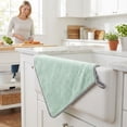 thumbnail image 7 of Unique Bargains 3Pcs Hanging Microfiber Reusable Kitchen Dish Cloths Green 10" x 10", 7 of 7