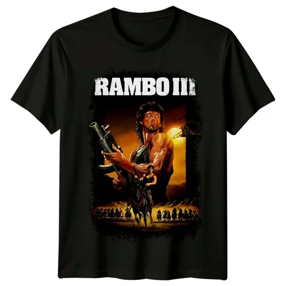 Rambo III (1988) Movie Poster Inspired T-Shirt Retro 80s Tee Unisex