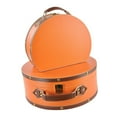 thumbnail image 2 of Abbracc 2 Pieces Storage Box Cosmetic Case Storage Travel Vintage Desktop Lockable orange, 2 of 9