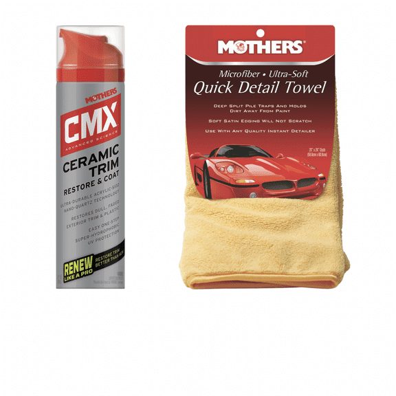 Mother's 01300/155600 CMX Ceramic Trim Restore & Coat 6.7 oz. and Mother's Microfiber Ultra-Soft Quick Detail Towel