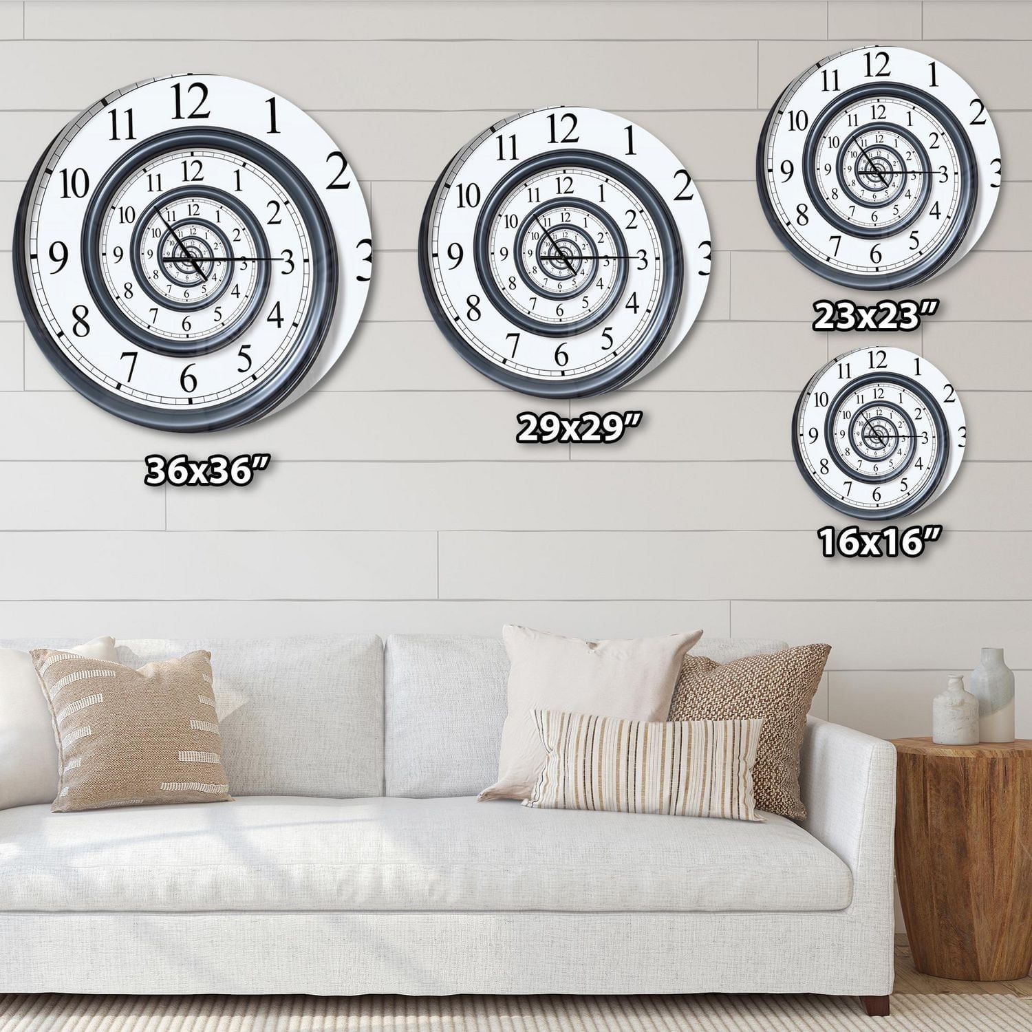 Designart Mur analogique en spirale temporelle horloge murale