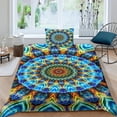 thumbnail image 3 of Mandala Bedding Set Bohemian People Color Print Microfiber Duvet Cover with Zipper Sin, 3 of 5