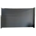 thumbnail image 1 of Outdoor patio privacy retractable side awning screen in charcoal color, 1 of 7