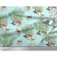 thumbnail image 3 of Soimoi Cotton Cambric Fabric Tree & Kangaroo Animal Printed Craft Fabric by The Yard 56 Inch Wide, 3 of 3