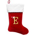 thumbnail image 1 of wonima02 21-Inch Monogrammed Christmas Stockings with Embroidered Initial Letter E, Red Velvet with 10 inch White Plush Cuff Personalized Christmas Stocking for Xmas Tree Fireplace Family Decor Gifts, 1 of 1