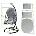 thumbnail image 4 of Geniqua Foldable Hanging Egg Chair Outdoor Patio Hammock Swing Cushion Seat Canopy Stand, 4 of 8