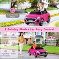 thumbnail image 4 of Gymax 12V Kids Ride On Car w/Remote Control 4 Wheels Suspension 3 Speeds LED Headlight Pink, 4 of 10