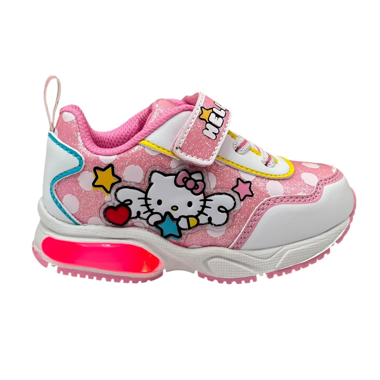 Hello Kitty Toddler Girls Slip-on Light-up Sneakers Size 8 White-Pink Shoes