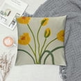 thumbnail image 2 of Qinduosi Throw Pillow Covers of Valentine's Day Decor Yellow Tulip Pillow Cover for Couch Canvas Cushion Cover Square Farmhouse Floral Pillow Case White, 2 of 5