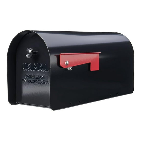 Tuff Body Large Capacity Galvanized Steel Black, Post-Mount Mailbox, TB1B0000