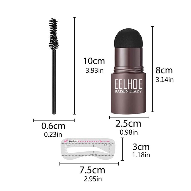 Kit de Façonnage de Tampon à Sourcils Poudre Naturelle Maquillage Imperméable Longue Durée