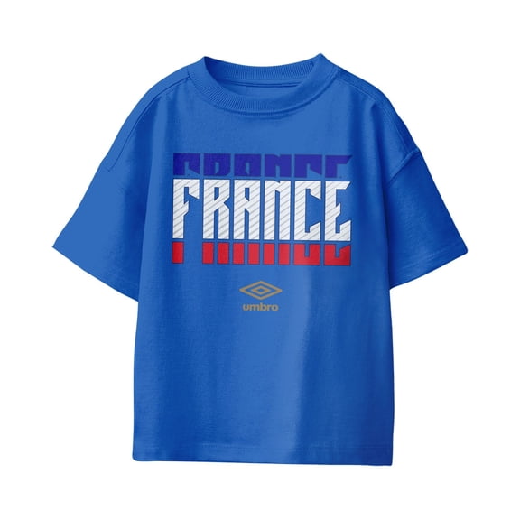 Umbro Kids France Stacked Soccer T Shirt (Royal, XS-XL)