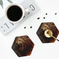 thumbnail image 3 of Bingfone Vintage Cool Flame Lion A Leather Drinks Coasters with Set of 6,Suitable for Home Kitchen,Coffee Cup Coasters Home Gift, 3 of 7