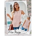 thumbnail image 4 of HUBERY Women Waffle Crewneck Sleeveless Solid Color Tank Top, 4 of 4