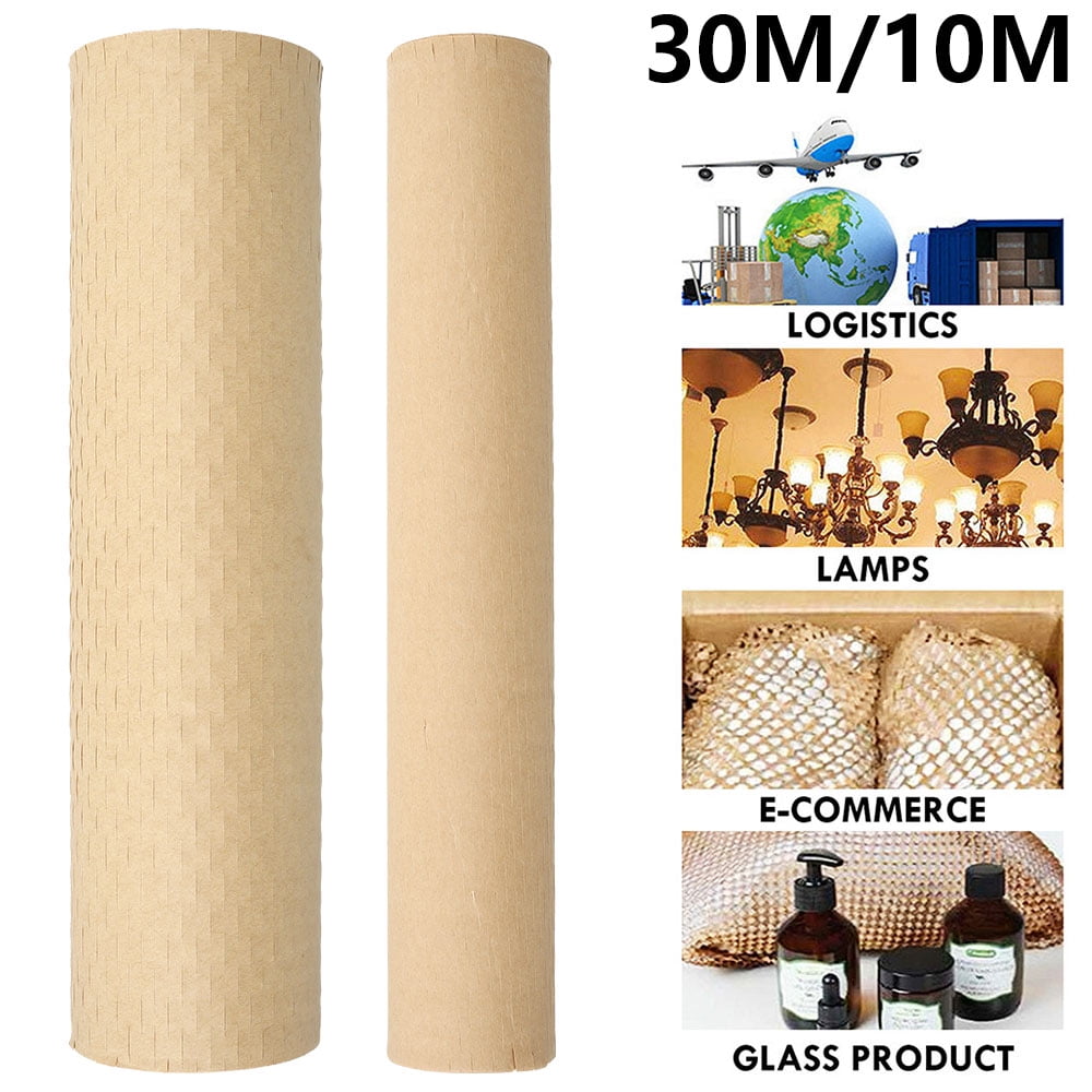 Honeycomb Packaging Cushion Kraft Paper 15.7 x 110' Wrap Perforated Packing Paper Rolls for Packing & Moving Eco-Friendly Packaging Paper Alternative to Plastic Packaging Wraps Black 