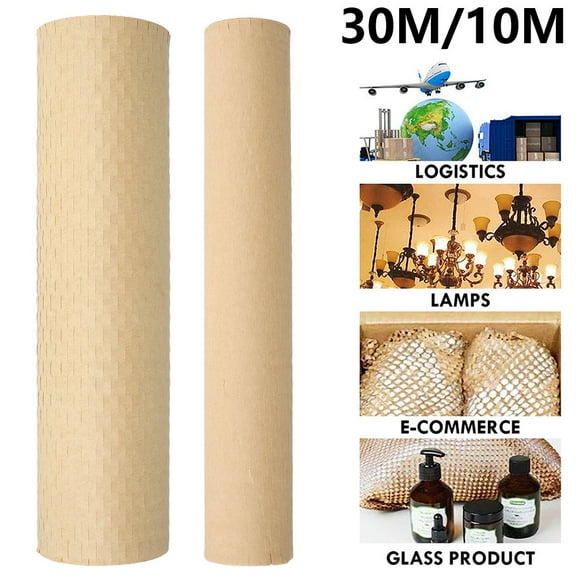 Fznkrag Honeycomb Cushioning Wrap Roll Perforated-Packing Honeycomb Packaging Cushion Kraft Paper Eco-Friendly Packaging Paper For Packing & Moing