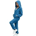 thumbnail image 5 of MaFYtyTPR Sweatsuit for Women Two Piece Women Fashionable Solid Color Zippered Cardigan Sweatshirts Casual Straight Leg Pants Set, 5 of 5
