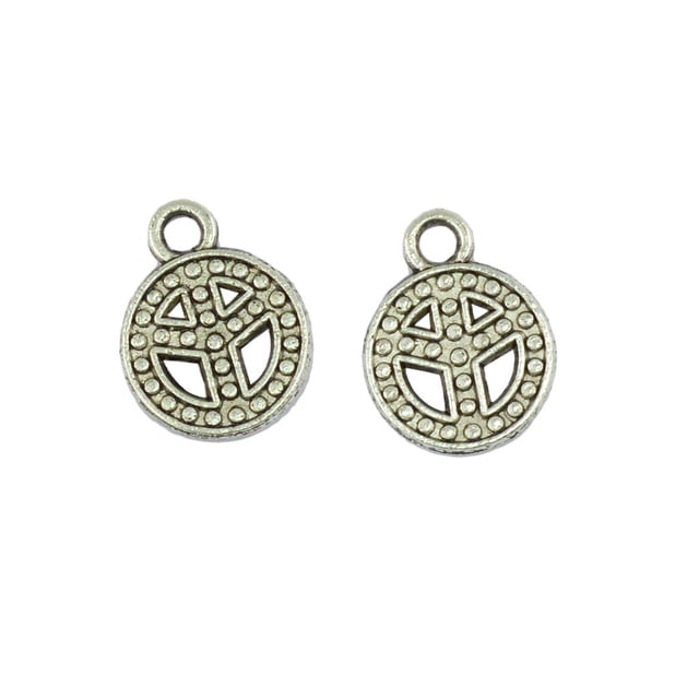 50 Piezas de Abalorios Antigua, Símbolo de , 17 * 13 Mm, Colgante de Fabricación Antigua, Ajuste Vintage, de Bricoje, Colr, BLESIY Encantos del signo de la paz