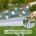 thumbnail image 6 of Red Mushroom Leaf Green Pattern Square Fitted Tablecloth with Elastic Edge,Square Table Cover,Washable Elastic Table Cover for Home Kitchen Party Decor 34"x34", 6 of 6