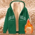 thumbnail image 2 of Linfrsh Women Sweatshirts Women's Hoodie Hooded Full Zip Sweatshirt(E-Green,XL), 2 of 5