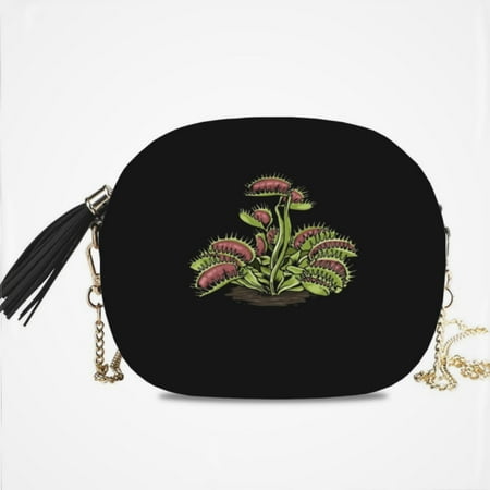Venus Fly Trap Tshirt Carnivorous Plant Handbag Fashion Messenger Bags For Women Pu Leather Crossbody Bag Lady Small Purse Shoulder Bags