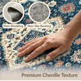 thumbnail image 6 of ODIKA 9'x12' Washable Area Rug Cream Boho Vintage Distressed Academia Border Faded Farmhouse for Great Room, Indoor Concept, Large Living Room, Low Pile, Flatwoven, 6 of 7