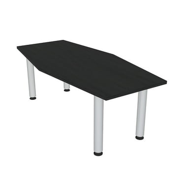 6 Person Hexagon Irregular Conference Table Silver Legs Power And Data