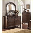 thumbnail image 3 of Dressers with Mirror, Traditional 9-Drawer Antique Cherry/Antique Walnut Bedroom Furniture | Walnut Brown | Particle Board+MDF, 3 of 13