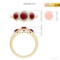 thumbnail image 4 of ANGARA Natural Round Ruby Three Stone Halo Ring with Diamonds in 14K Yellow Gold for Women (Size-5mm) | July Birthstone, Birthday, Anniversary, Jewelry Gift for Women | Natural Ruby Ring, 4 of 8