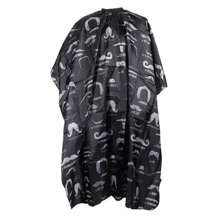 Unique Bargains 1 Pc Beards Pattern Hairdressing Cape for Barber Shop 64.96"x57.09" Black
