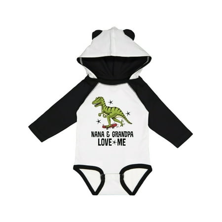 

Inktastic Nana and Grandpa Love Me Dinosaur Grandson Gift Baby Boy Long Sleeve Bodysuit
