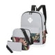 thumbnail image 2 of Backpack Set College Style Casual 3-piece, Fashionable Campus Version, Lightweight Portable, Foldable Adjustable, Durable Nylon Material, For Dorm Room, Best For Travel, Trendy Urban Style,, 2 of 8