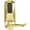 Satin Brass, variant on Simplex E5031BWL-605 Pushbutton Cylindrical Lever Lock with Best Core Override - Bright Brass