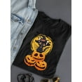 thumbnail image 2 of Halloween Black Cat Pumpkins T-Shirt Women Female x-Large, 2 of 4
