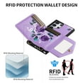 thumbnail image 4 of TECH CIRCLE Wallet Case for Galaxy S23 Ultra ,PU Leather Flip Protective Stand Flowers Floral Women Girls Case Card Holder Wristlet Mirror Shoulder Purse Case for Galaxy S23 Ultra 6.8" 2023,Purple, 4 of 10