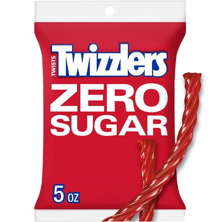 Twizzlers Zero Sugar Twists Strawberry Flavored Licorice Style Candy, Bag 5 oz