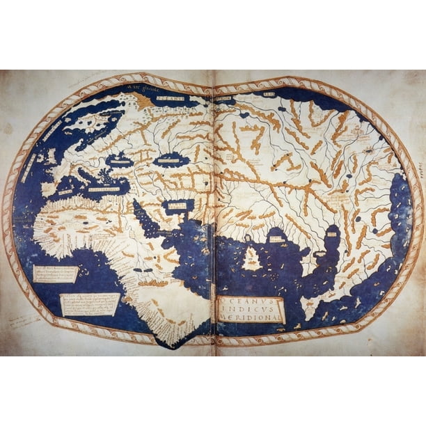 Martellus World Map 1489 Nworld Map C1489 Of Henricus Martellus Copies ...