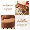 thumbnail image 6 of 138.6" U Shaped Modern Modular Sectional Curved Sofa with Ottoman, Minimalist Style Comfy Cloud Couch for Living Room Apartment, No Assembly Required Boneless Couches (Orange,Left Facing Chaise), 6 of 7