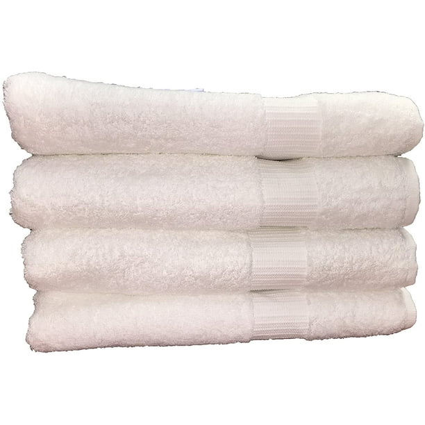 Optima Collection Platinum Level 27" X 54" White Bath Towels, Set of 4, 100 EcoFriendly Pre