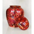 thumbnail image 2 of Indian Art Villa Handcrafted Copper Water Dispenser Matka with Candy Red Abstract Print and Brass Tap, Red, Drinkware - 440 oz, 2 of 4