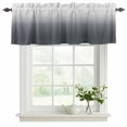 thumbnail image 2 of Grey Ombre Valances for Windows, Decorative Rod Pocket Window Valance Curtains, Gray White Gradient Modern Abstract Art Short Curtain Drapes for Kitchen/Bathroom/Living Room, 2 Panels, 42" W x 18" L, 2 of 8