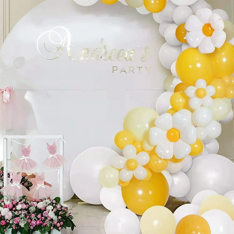 1/3Pcs White Daisy Flower Balloons Sunflower Foil Balloon for