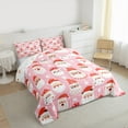 thumbnail image 3 of jejeloiu Christmas Santa Claus Bedding Comforter Set,Happy New Year Twin Comforter Sets,Pink Red White Bedding Set For Children,Breathable Home Decor Reversible,2-Piece, 3 of 8
