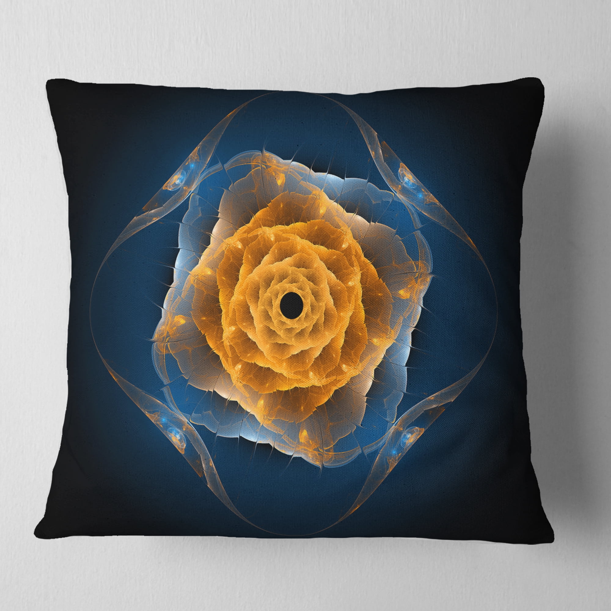 Designart Blue Nautilus Shell Pattern - Contemporary Throw Pillow - 18x18