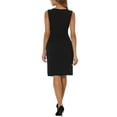 thumbnail image 3 of Vestido elegante sin mangas para mujeres Inspire Chic, vestido ajustado tipo lápiz XS en negro sólido, 3 of 6